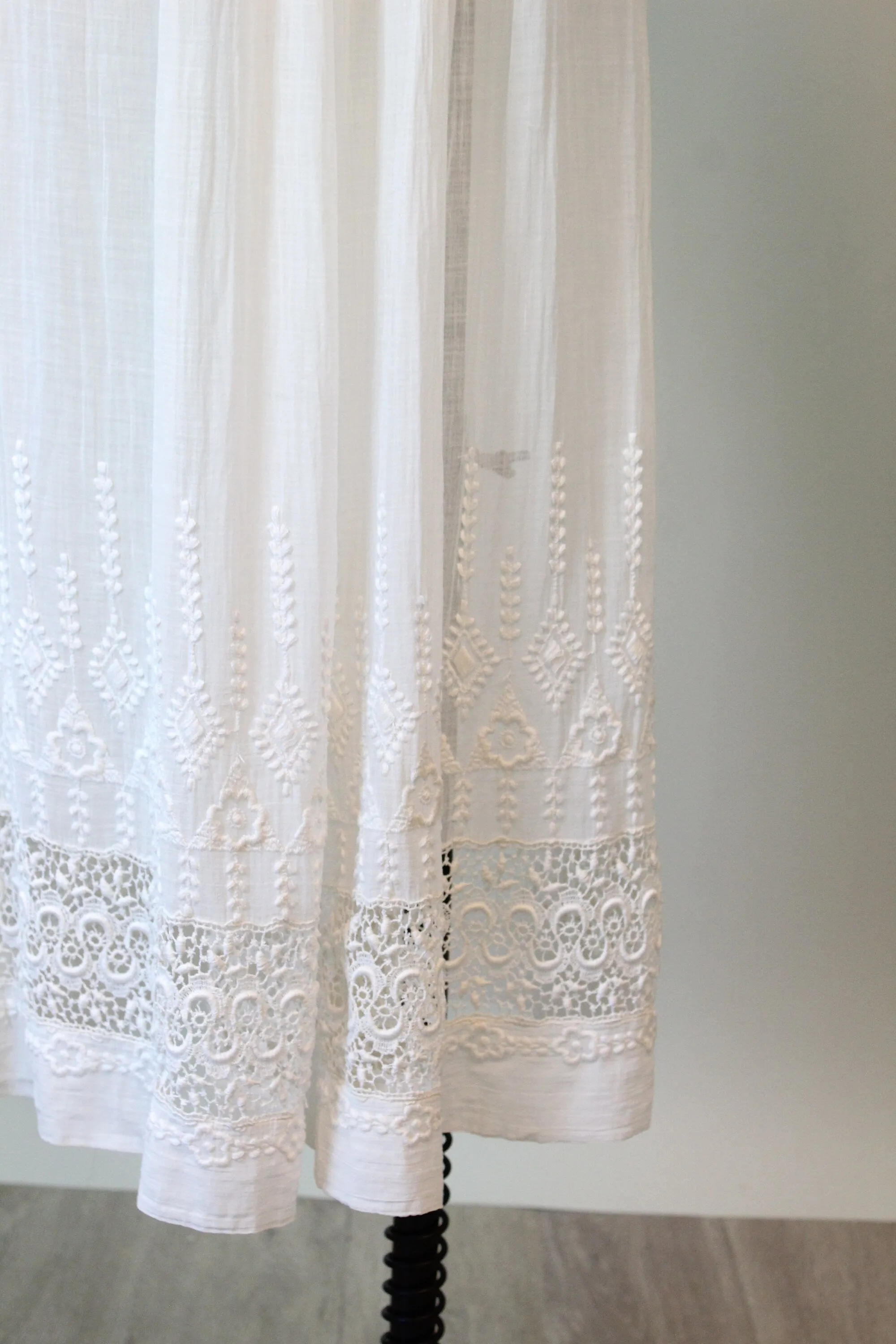 1910 ANTIQUE cotton lace edwardian lingerie dress xs | new spring