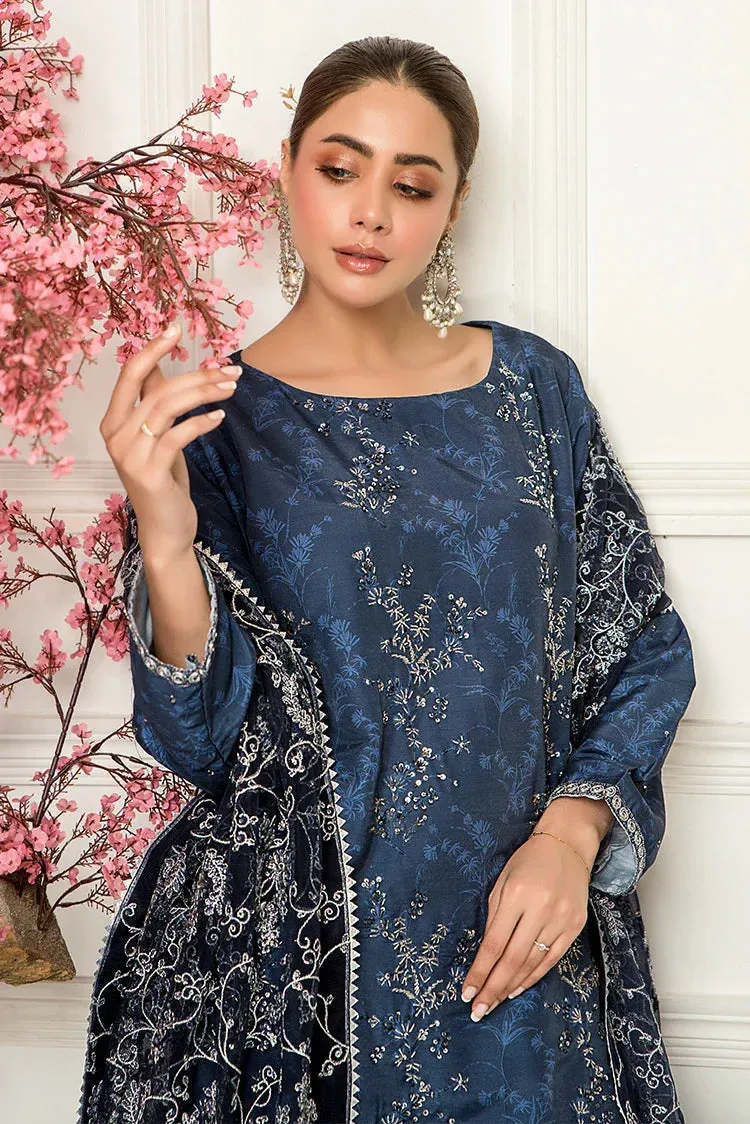 3-PC Stitched Embroidered Suit