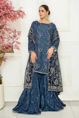 3-PC Stitched Embroidered Suit