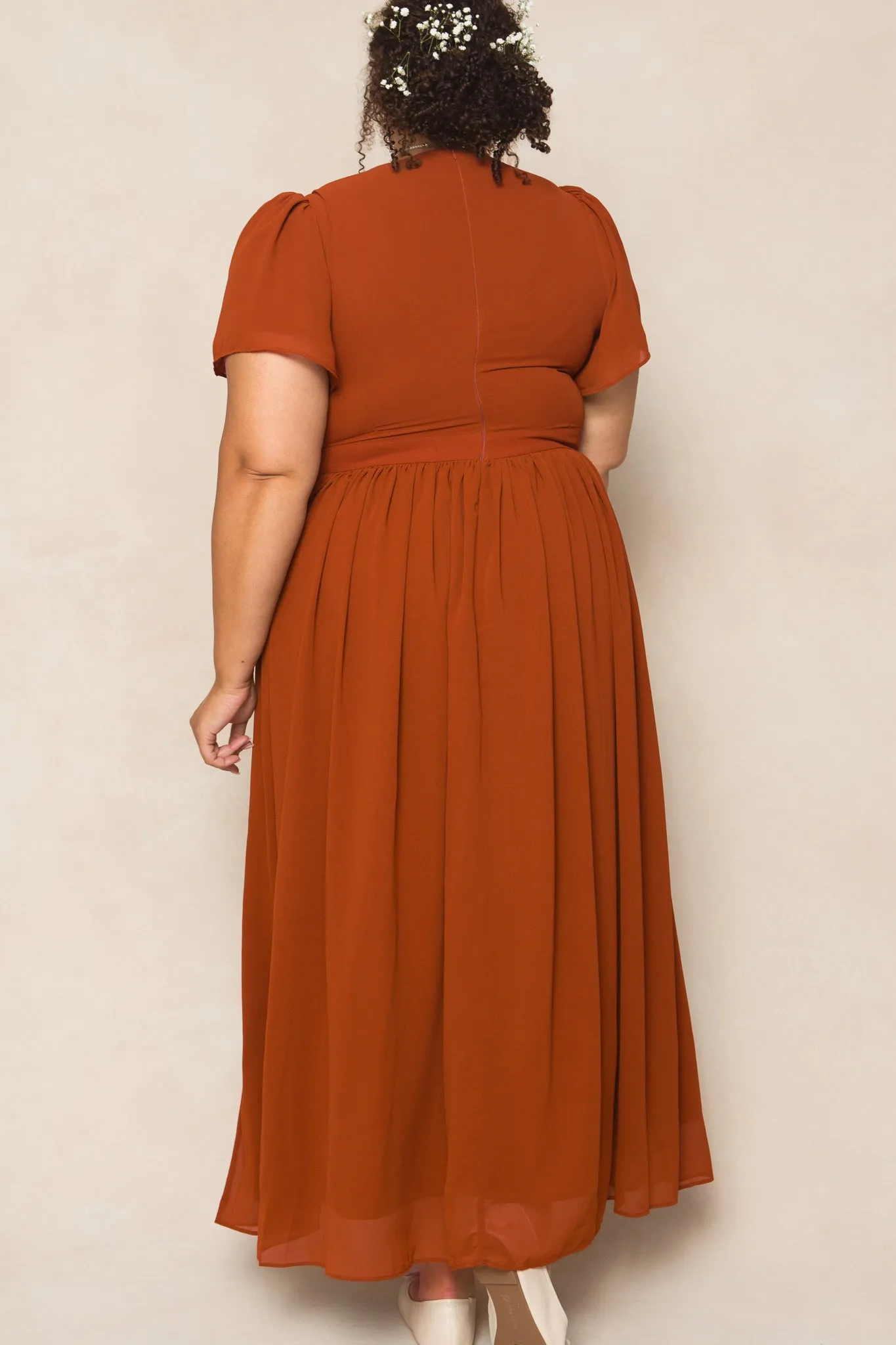 Abbie Dress in Amber Chiffon