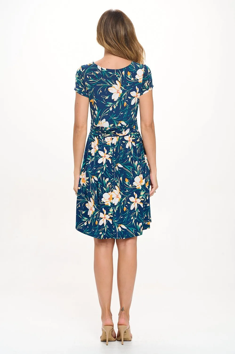 Adele Short Sleeve Crossover Front Mini Dress