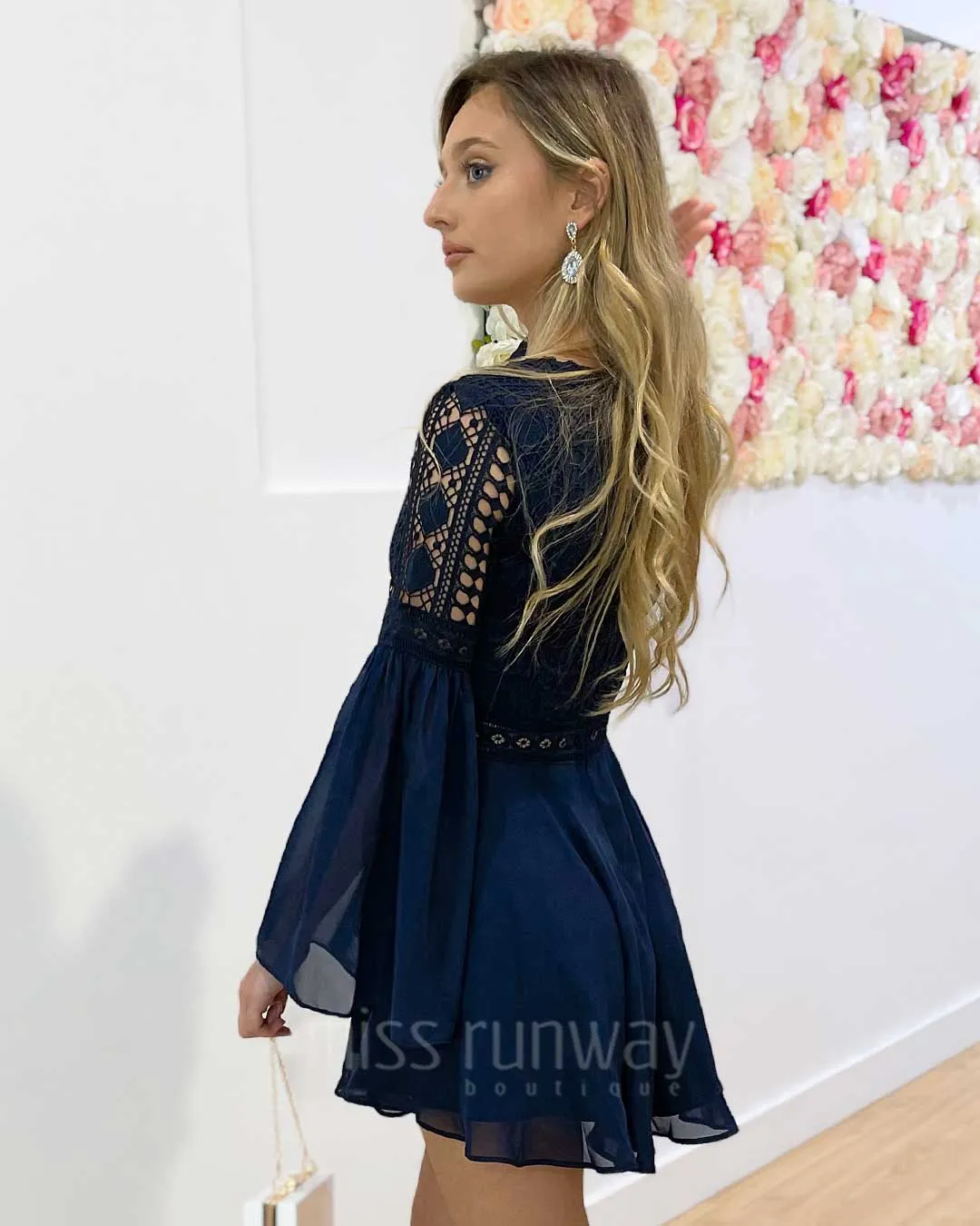 Alyse Lace Dress - Navy