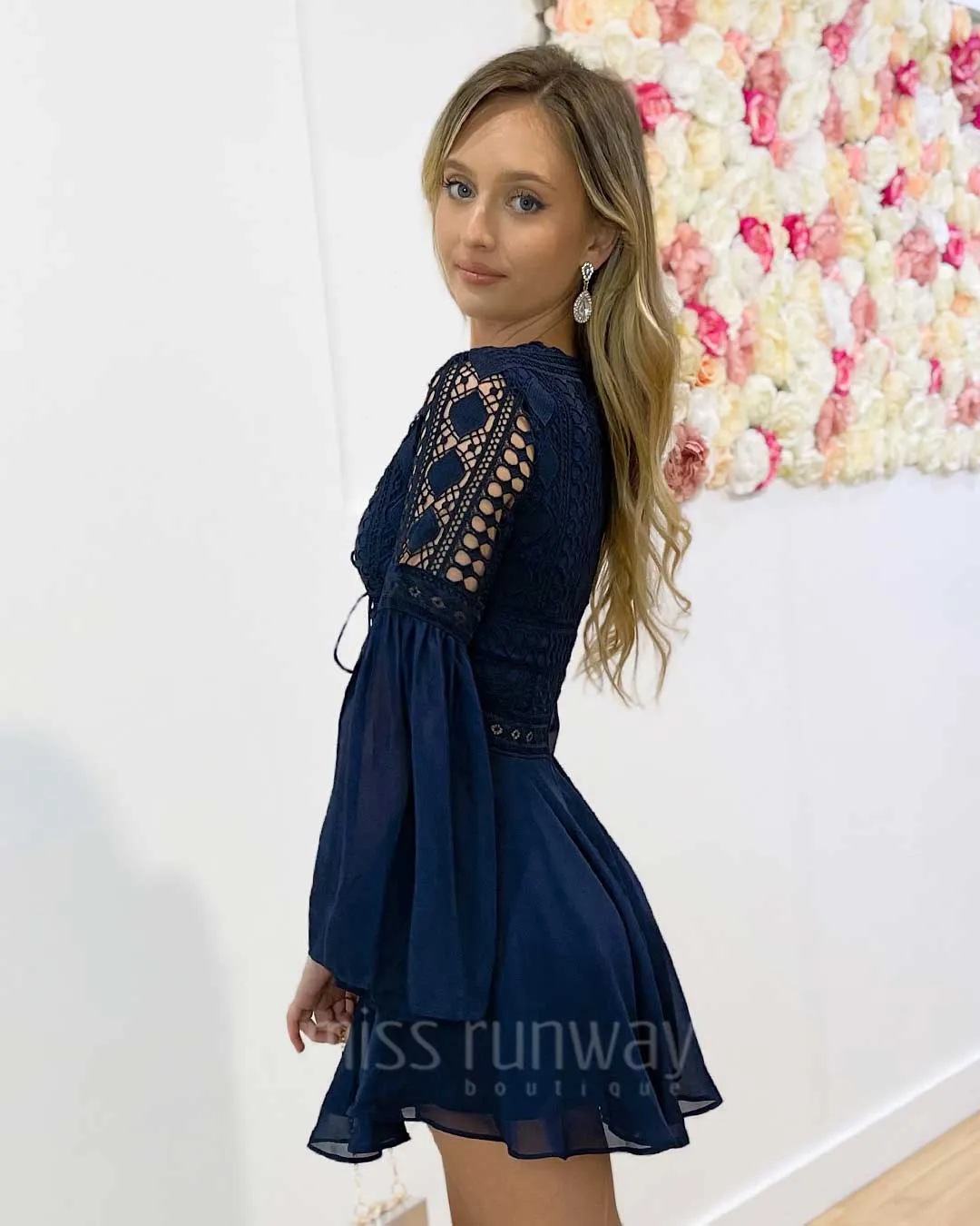 Alyse Lace Dress - Navy
