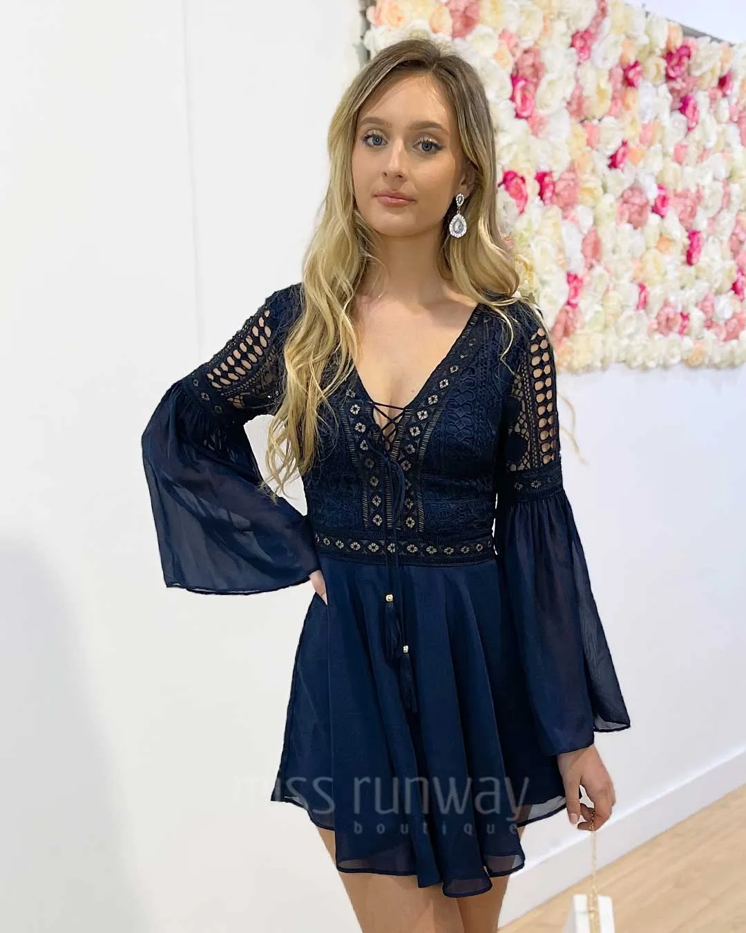 Alyse Lace Dress - Navy
