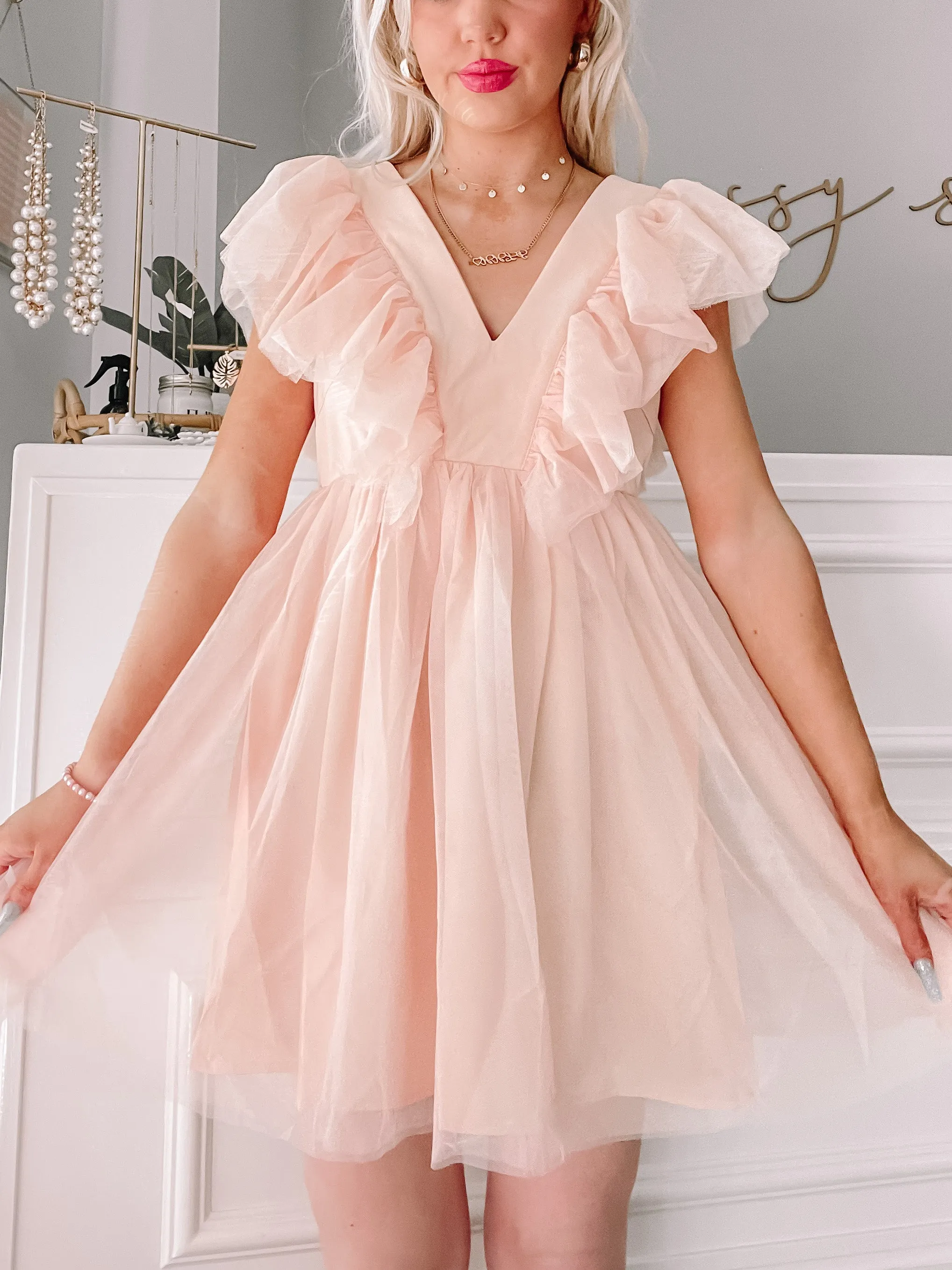 Angel Attitude Dress | Blush Pink