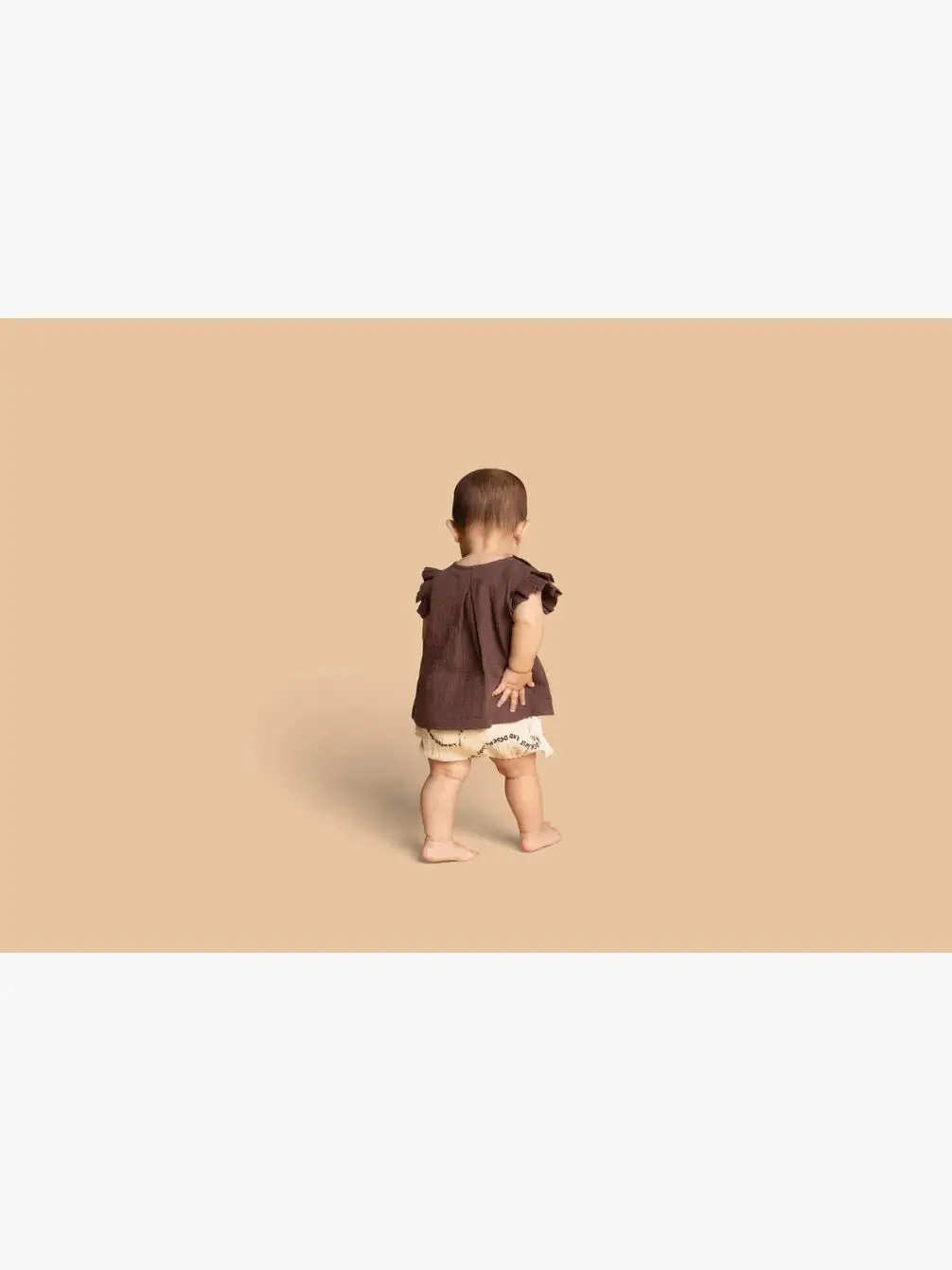 Baby Girls Gauze Bloomers with Tassels - Sand