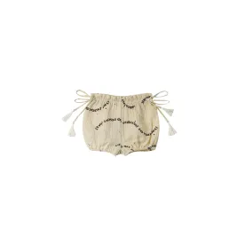 Baby Girls Gauze Bloomers with Tassels - Sand