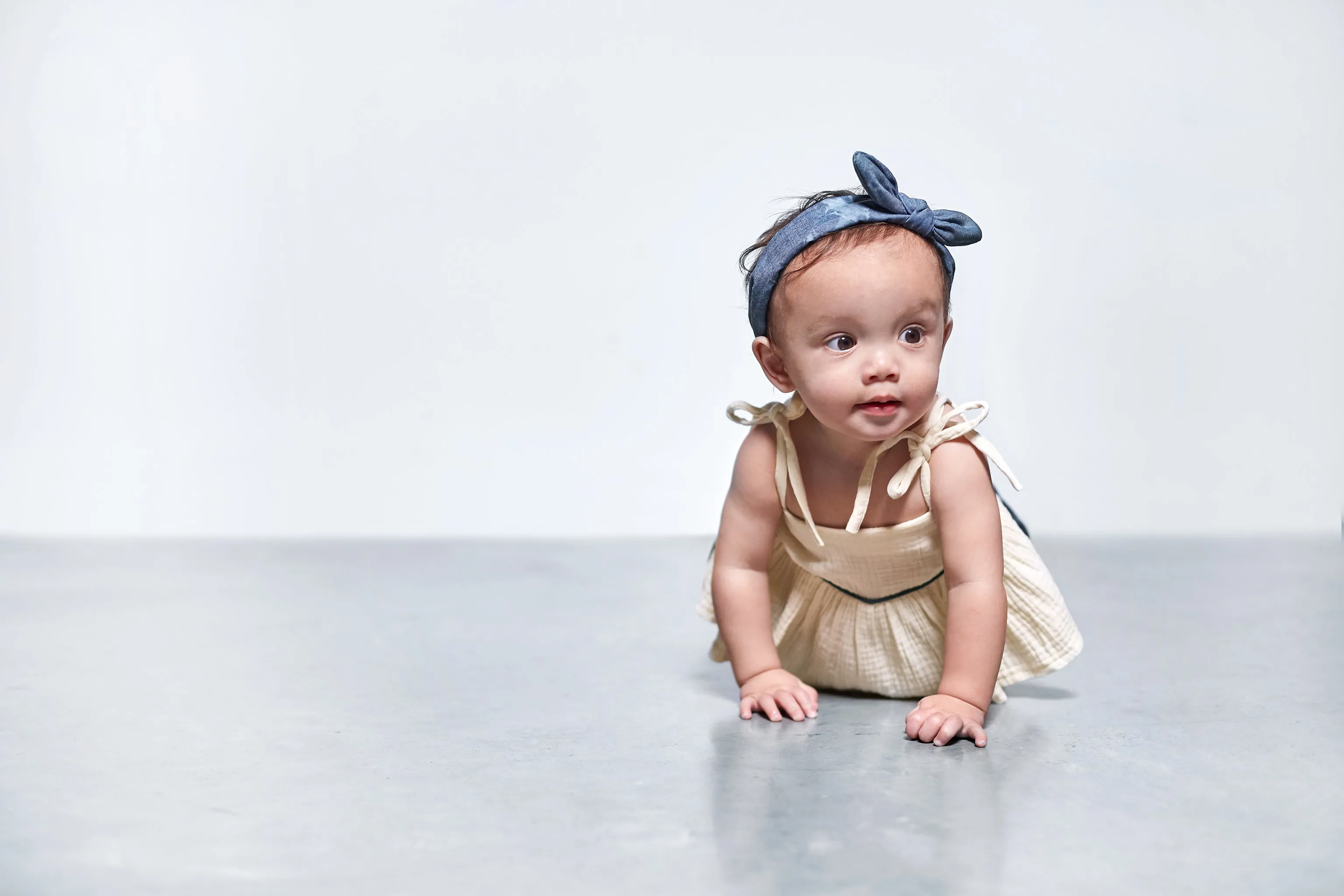 Baby Peplum Top with Ties | Cream