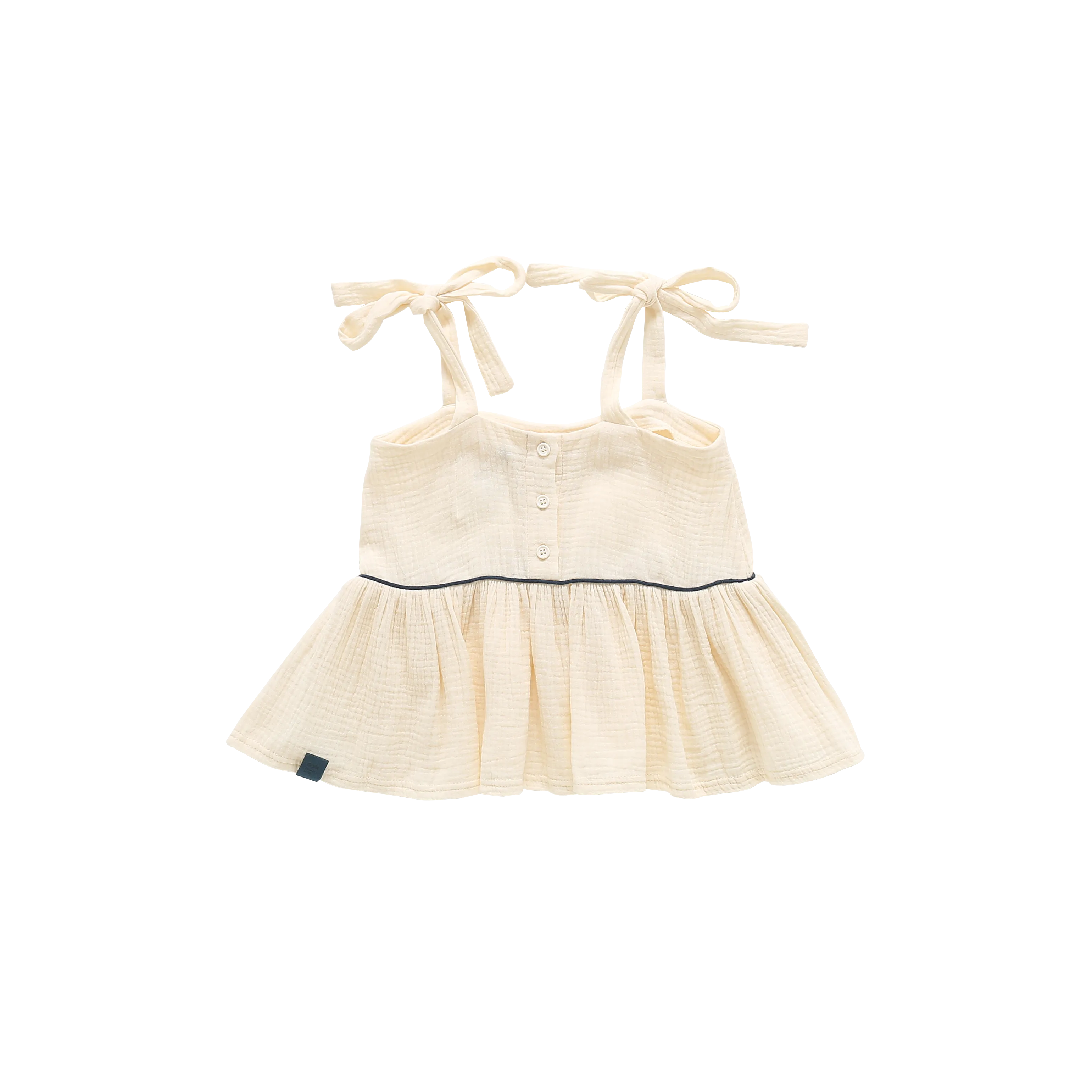 Baby Peplum Top with Ties | Cream