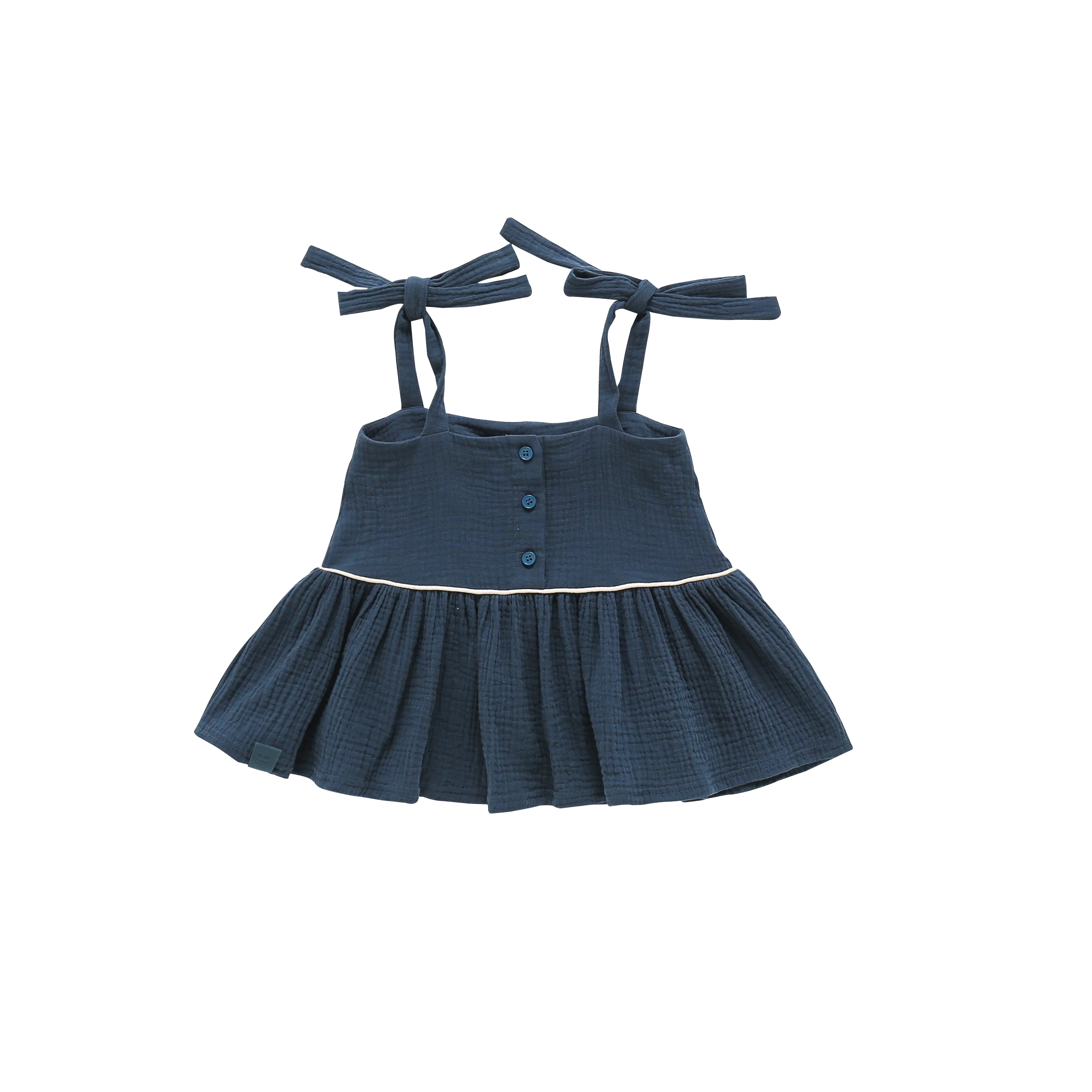 Baby Peplum Top with Ties | Navy