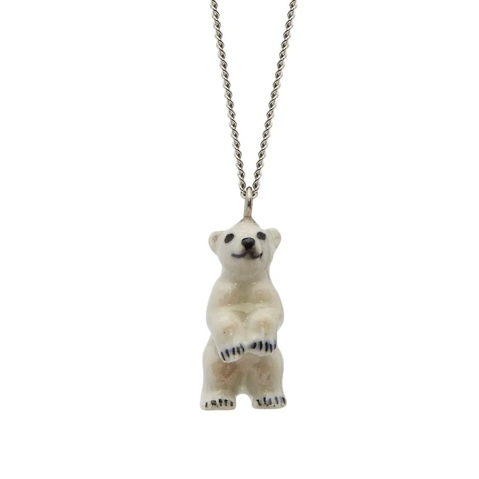 Baby Polar Bear Pendant Necklace by And Mary