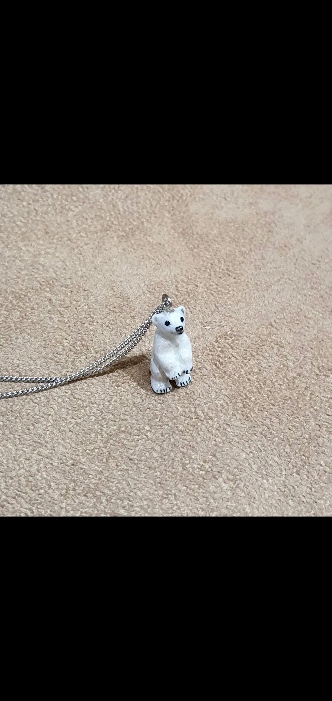 Baby Polar Bear Pendant Necklace by And Mary