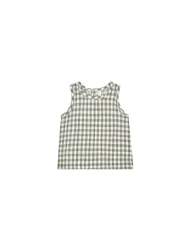 Baby Unisex Tops | Sea Green Gingham | Quincy Mae