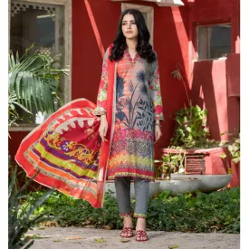 Bin Hameed Eliya Embroidered Lawn Unstitched 3 Pcs Suit - 08
