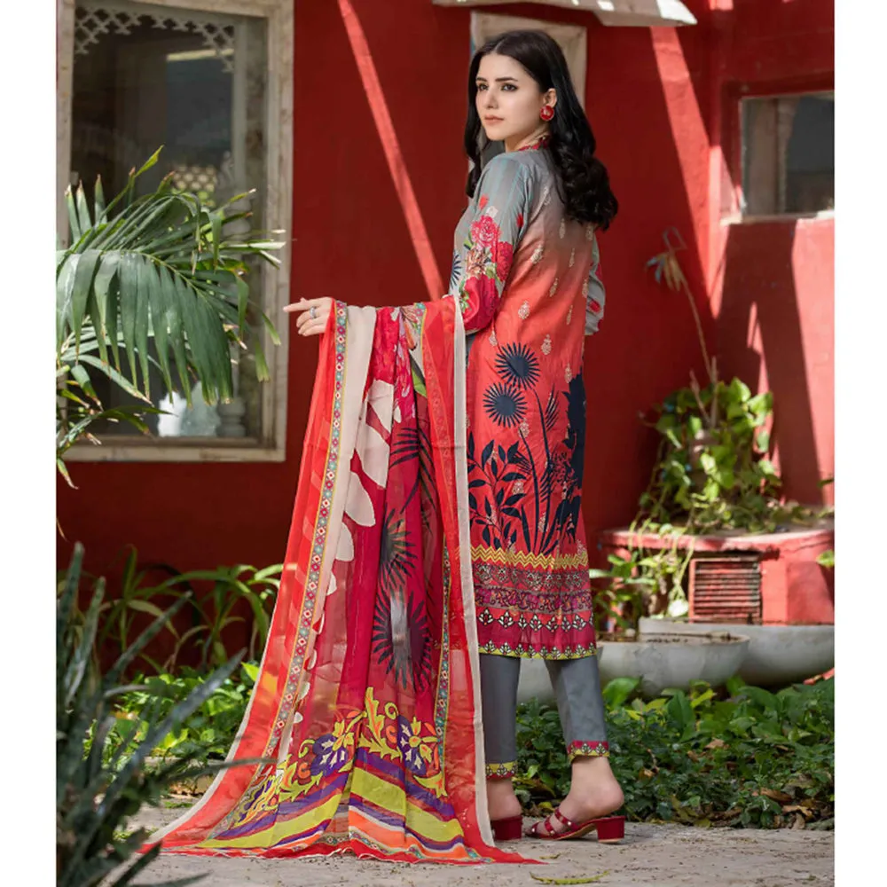 Bin Hameed Eliya Embroidered Lawn Unstitched 3 Pcs Suit - 08