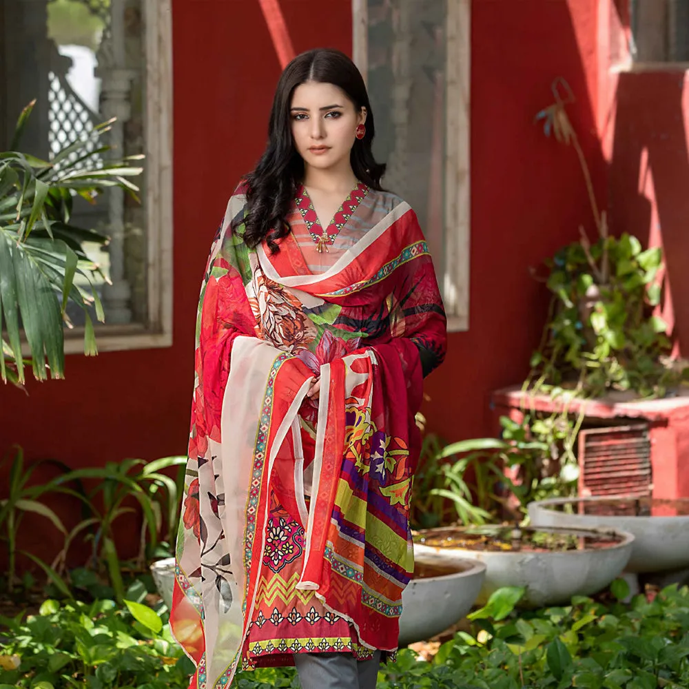 Bin Hameed Eliya Embroidered Lawn Unstitched 3 Pcs Suit - 08