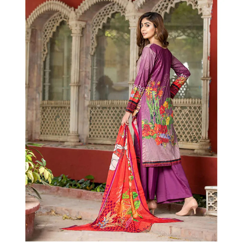 Bin Hameed Eliya Embroidered Lawn Unstitched 3 Pcs Suit - 09