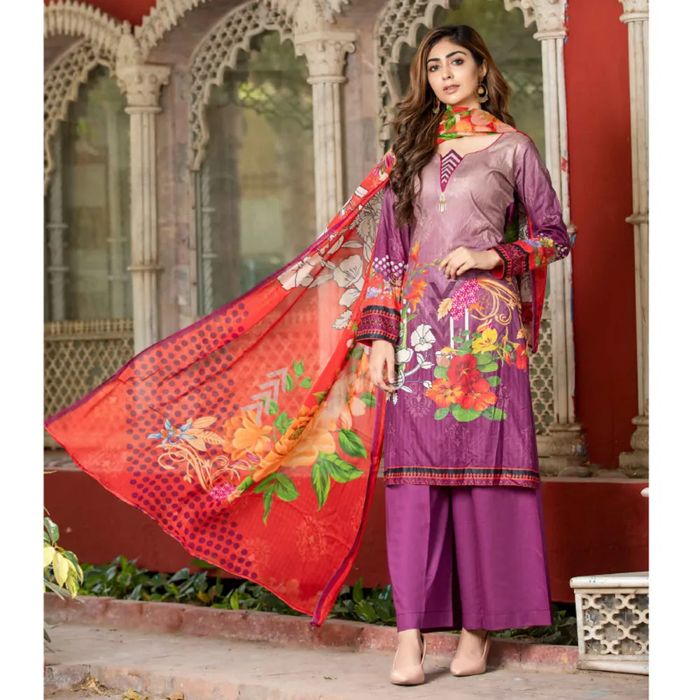 Bin Hameed Eliya Embroidered Lawn Unstitched 3 Pcs Suit - 09