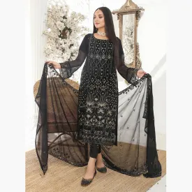 Bin Hameed Hoorain Luxury Chiffon Embroidered 3pcs Suit - 8