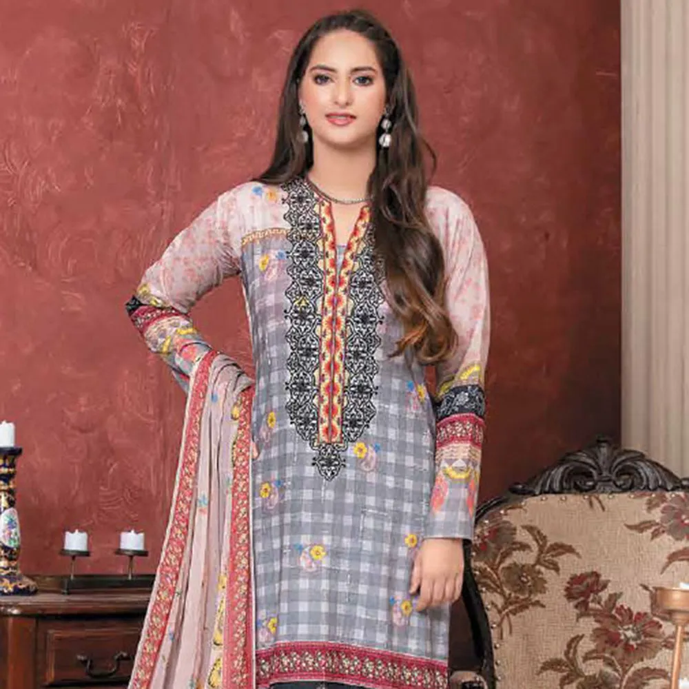 Bin Hameed Mahrush Embroidered Un-Stitched 3Pcs Suit - AY-3331