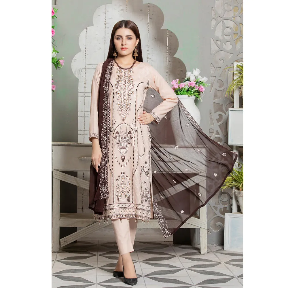 Bin Hameed Zaavia Embroidered Lawn Unstitched 3 Pcs Suit - AY-2998