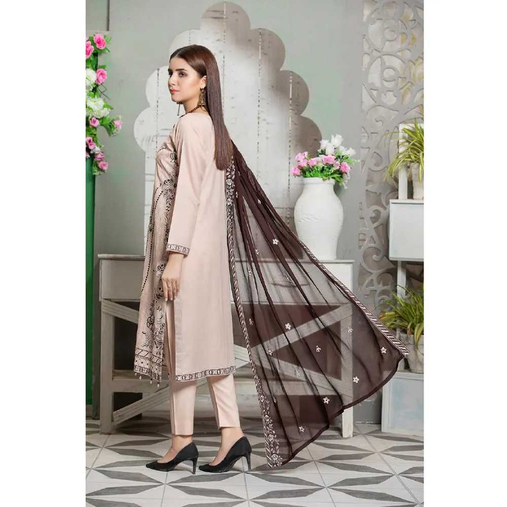 Bin Hameed Zaavia Embroidered Lawn Unstitched 3 Pcs Suit - AY-2998