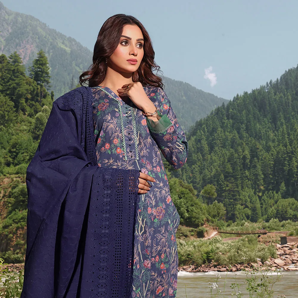 Bin Hameed Zara Lawn Printed Embroidered 3Pcs Suit - CK-06