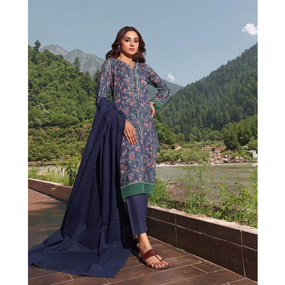 Bin Hameed Zara Lawn Printed Embroidered 3Pcs Suit - CK-06