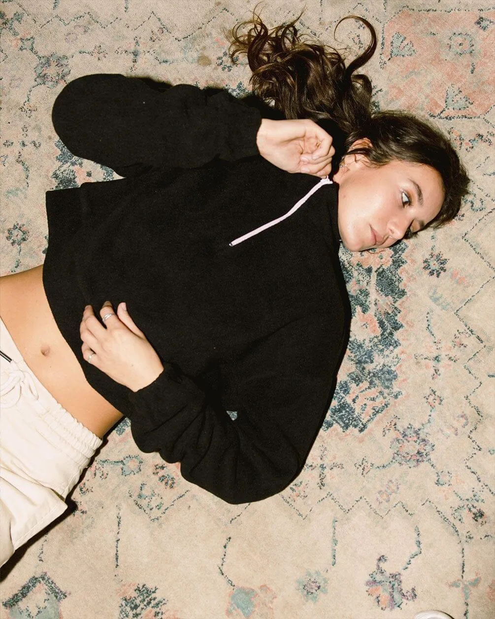 Black Cropped Polar Sweater