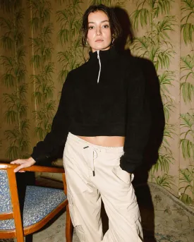 Black Cropped Polar Sweater