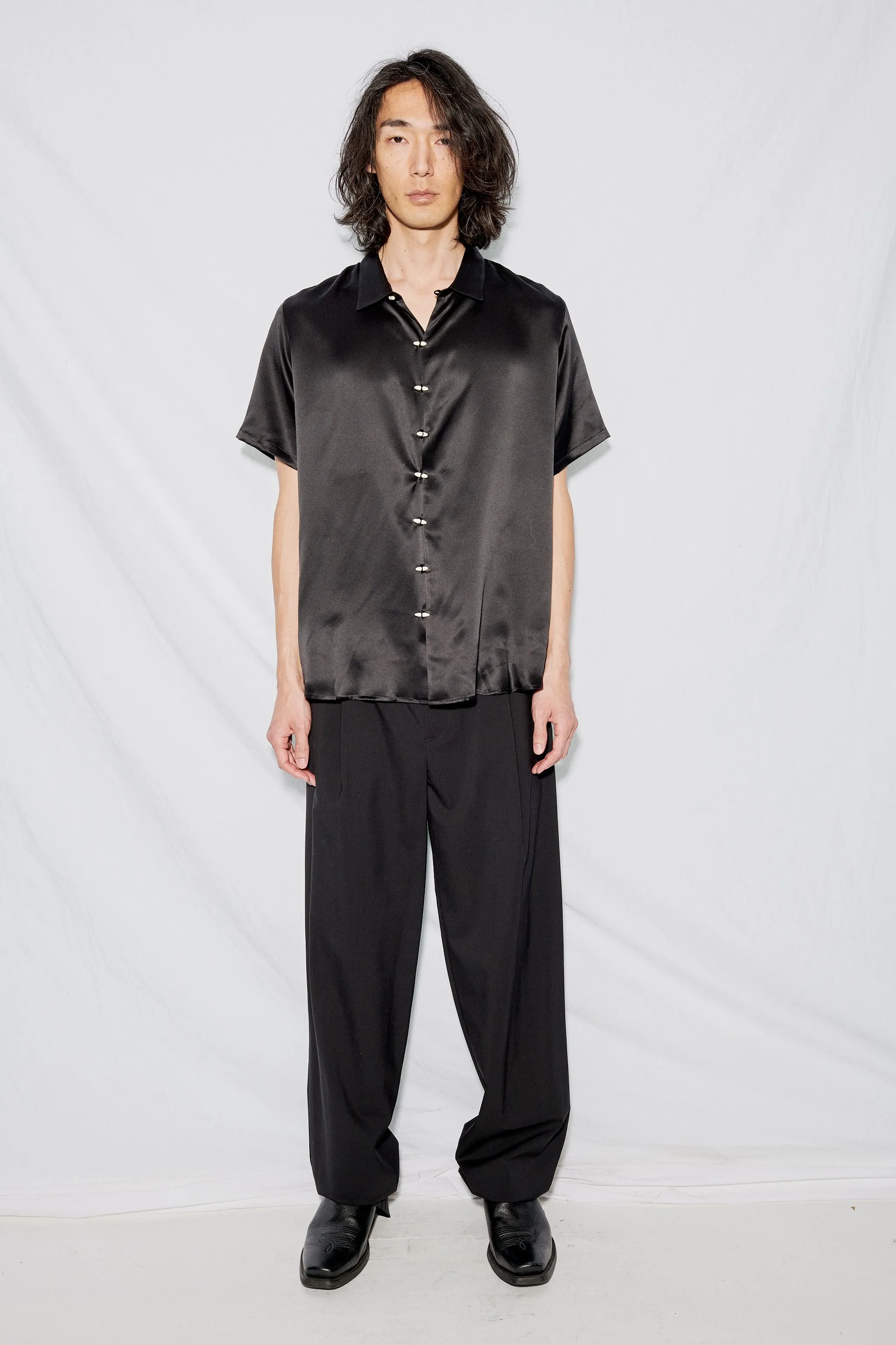 Black Silk Chela Shirt