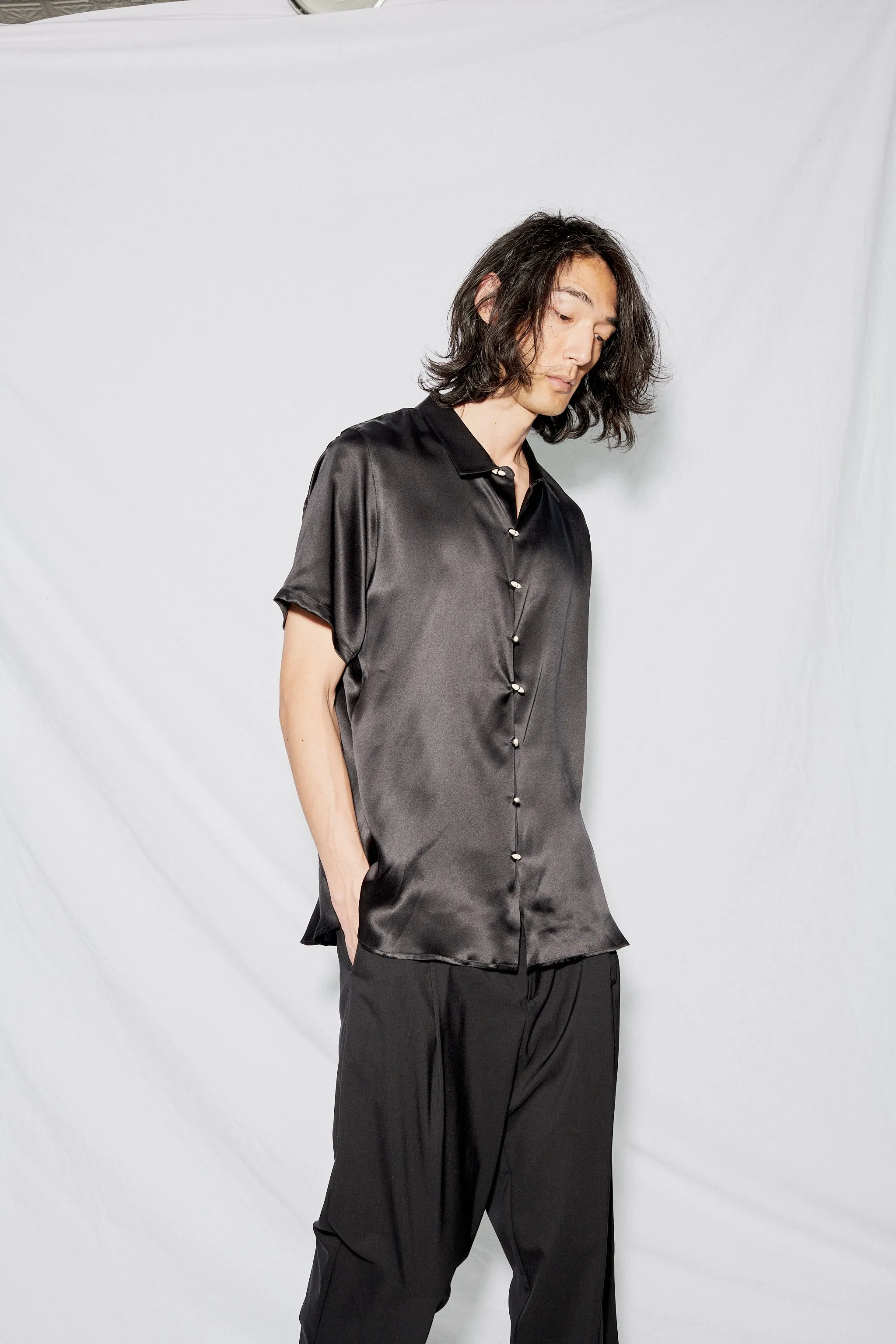 Black Silk Chela Shirt