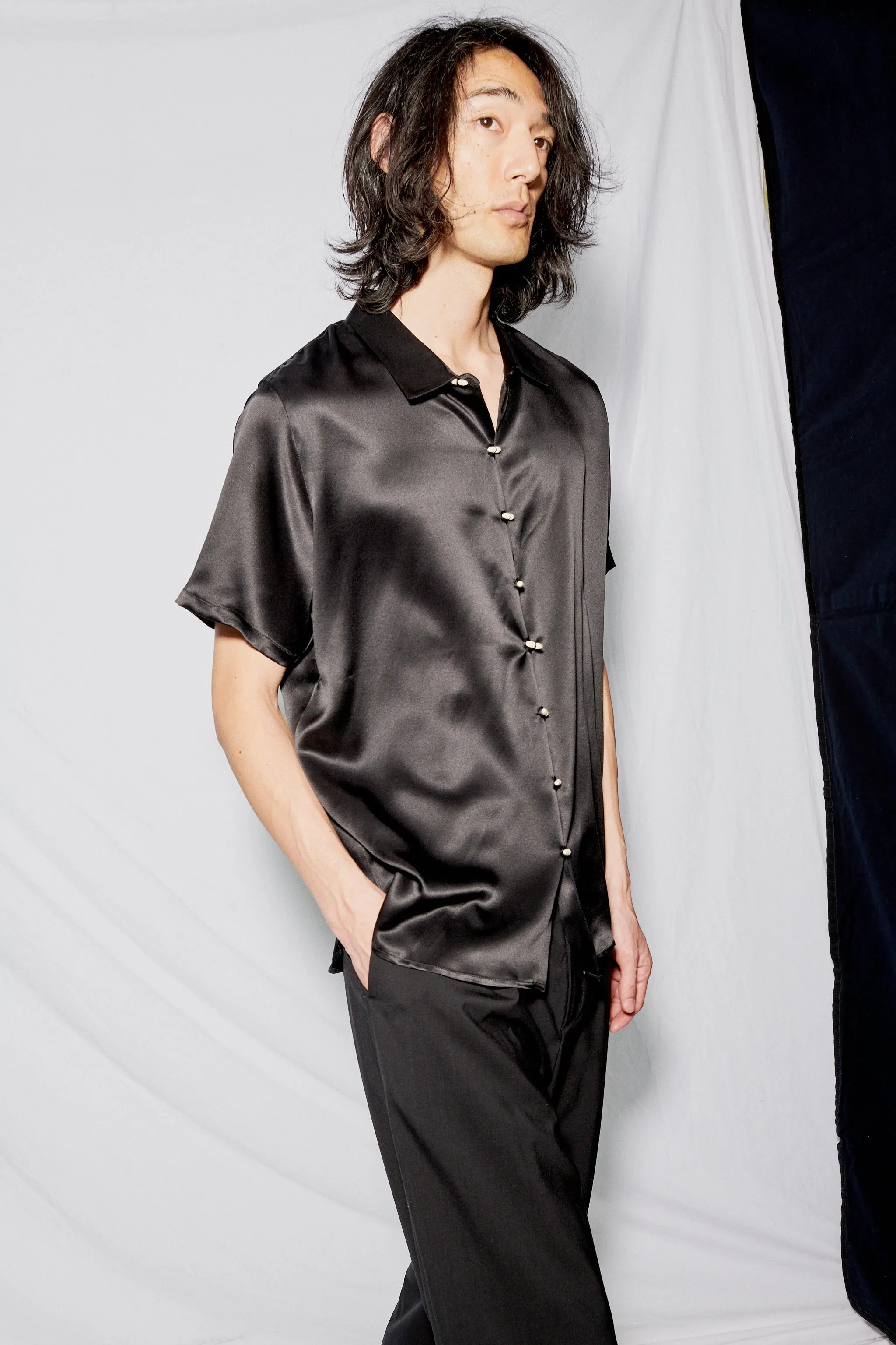 Black Silk Chela Shirt