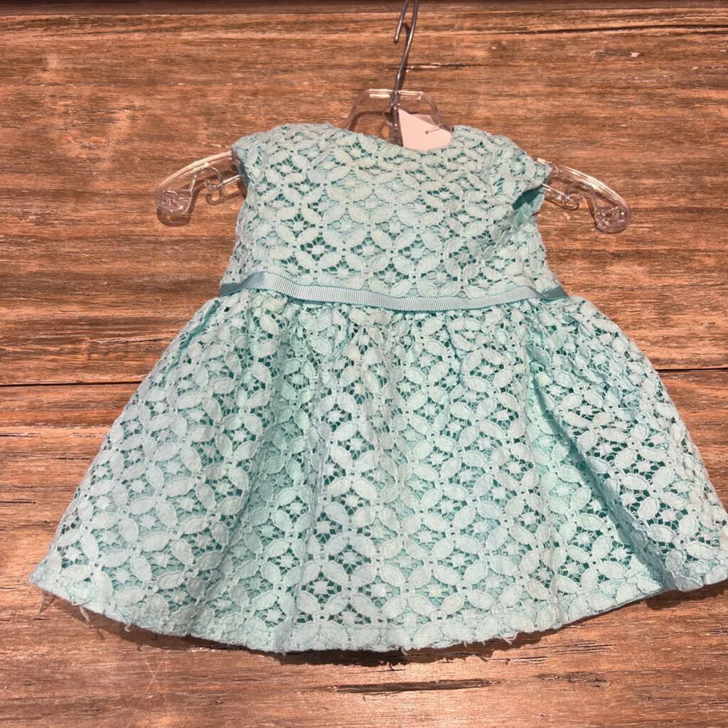 Carters Teal Lace Dress w/ Bloomers 3m