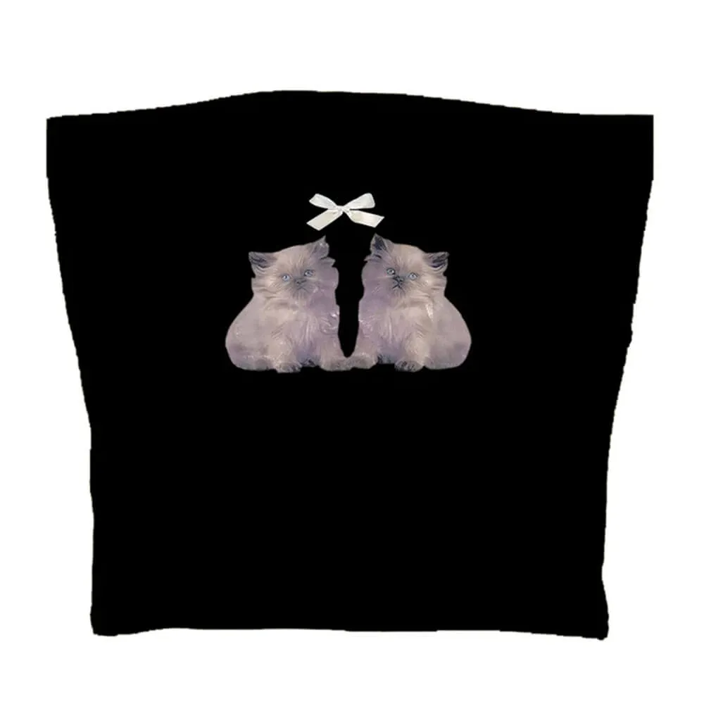 Coquette Kitten Y2K Tube Top