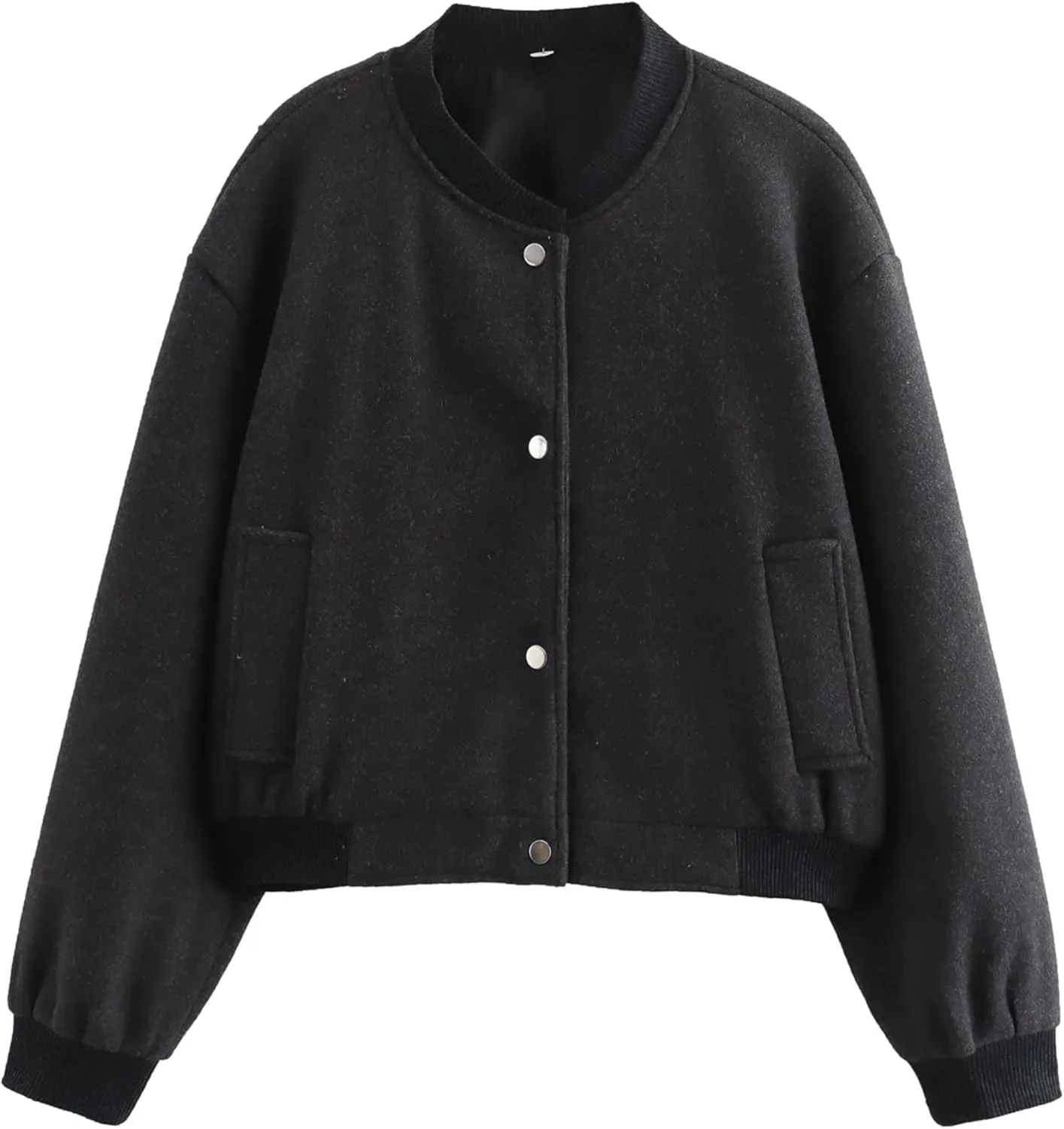 Cropped Bomber Jackets for Womens Long Sleeve Button Down Crop Shacket Jacket Tops