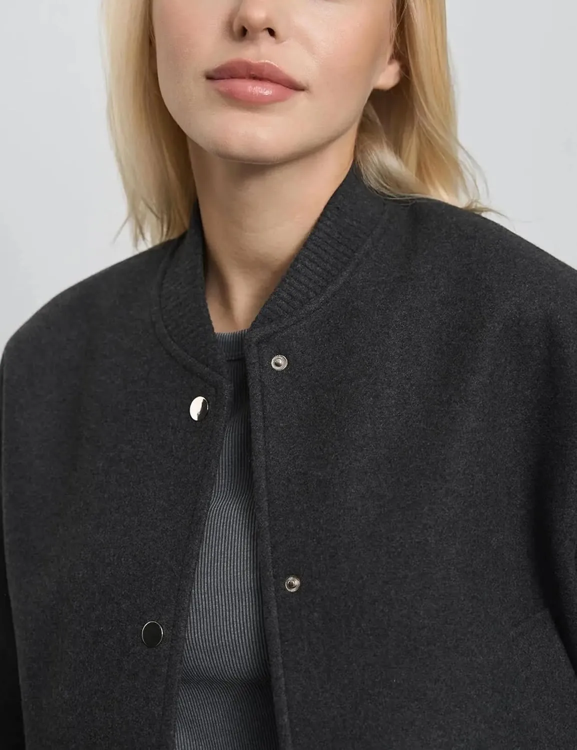 Cropped Bomber Jackets for Womens Long Sleeve Button Down Crop Shacket Jacket Tops