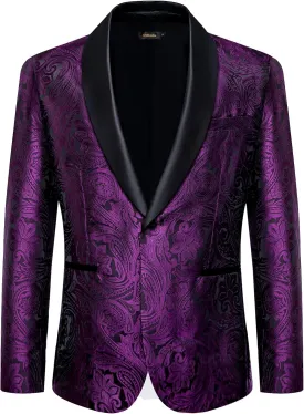 DiBanGu Mens Suit Jacket Blazer Wedding Blazer One Button Mens Tux Dress Suit Jacket Shawl Lapel for Dinner Prom Party