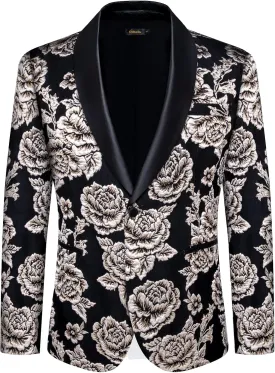 DiBanGu Mens Suit Jacket Blazer Wedding Blazer One Button Mens Tux Dress Suit Jacket Shawl Lapel for Dinner Prom Party