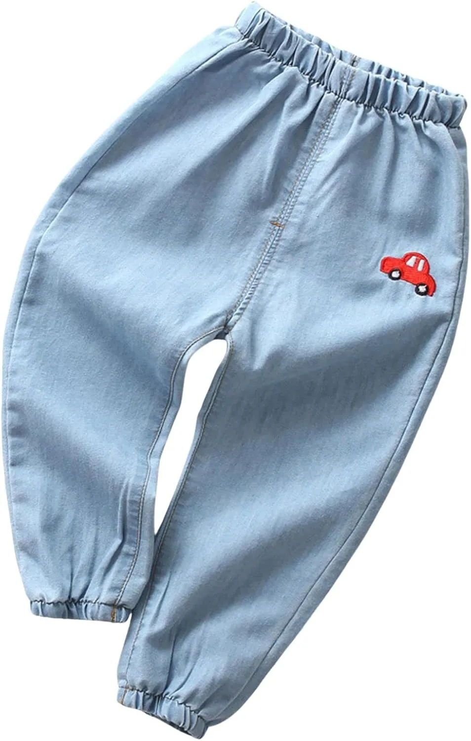 EISHOW Toddler Girls Boys Active Joggers Pants,Cartoon Kids Baby Elastic Waist Pull on Soft Cotton Denim Trousers Long Pants