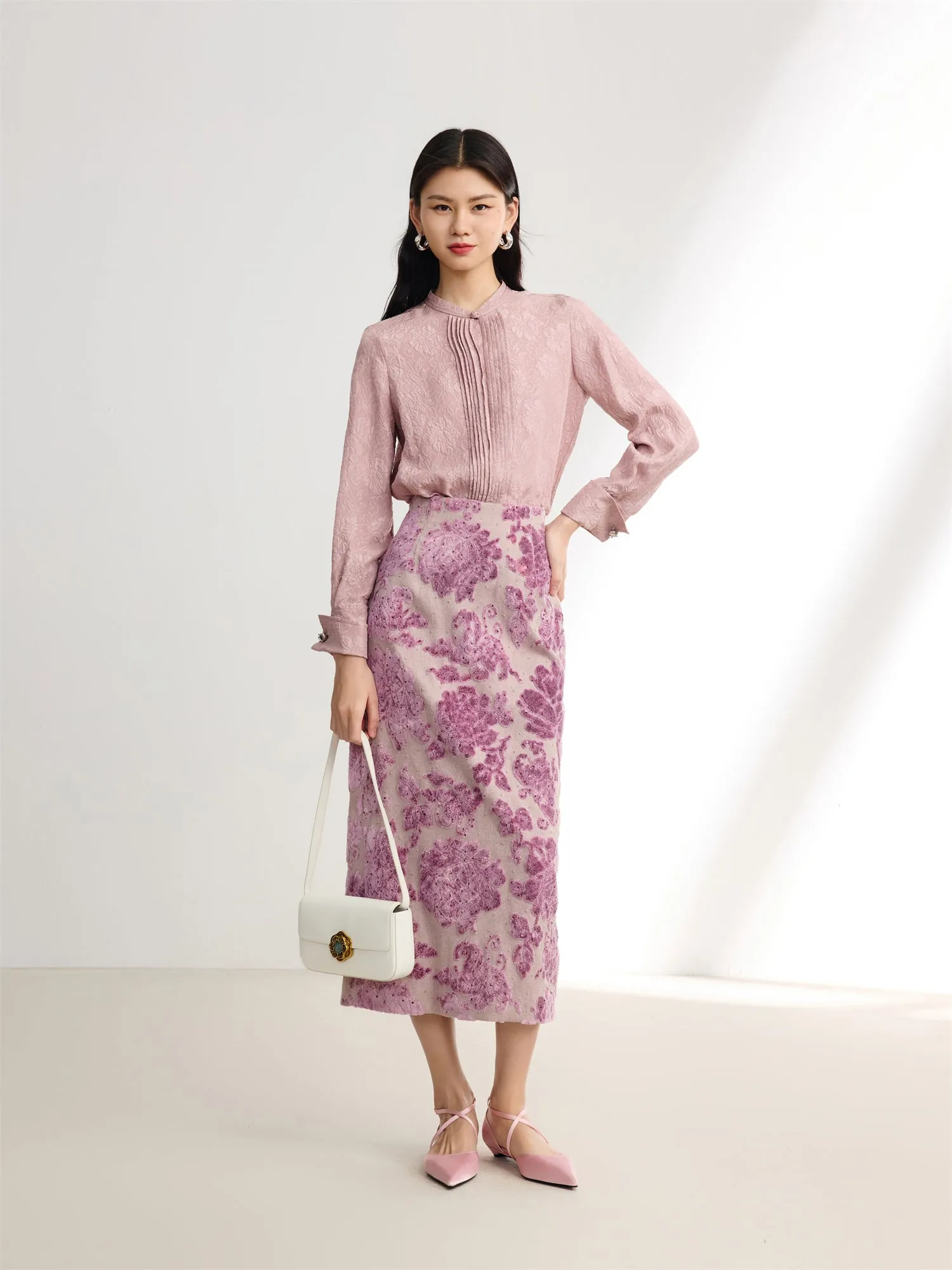 EP YAYING Silk Chinese Style Shirt