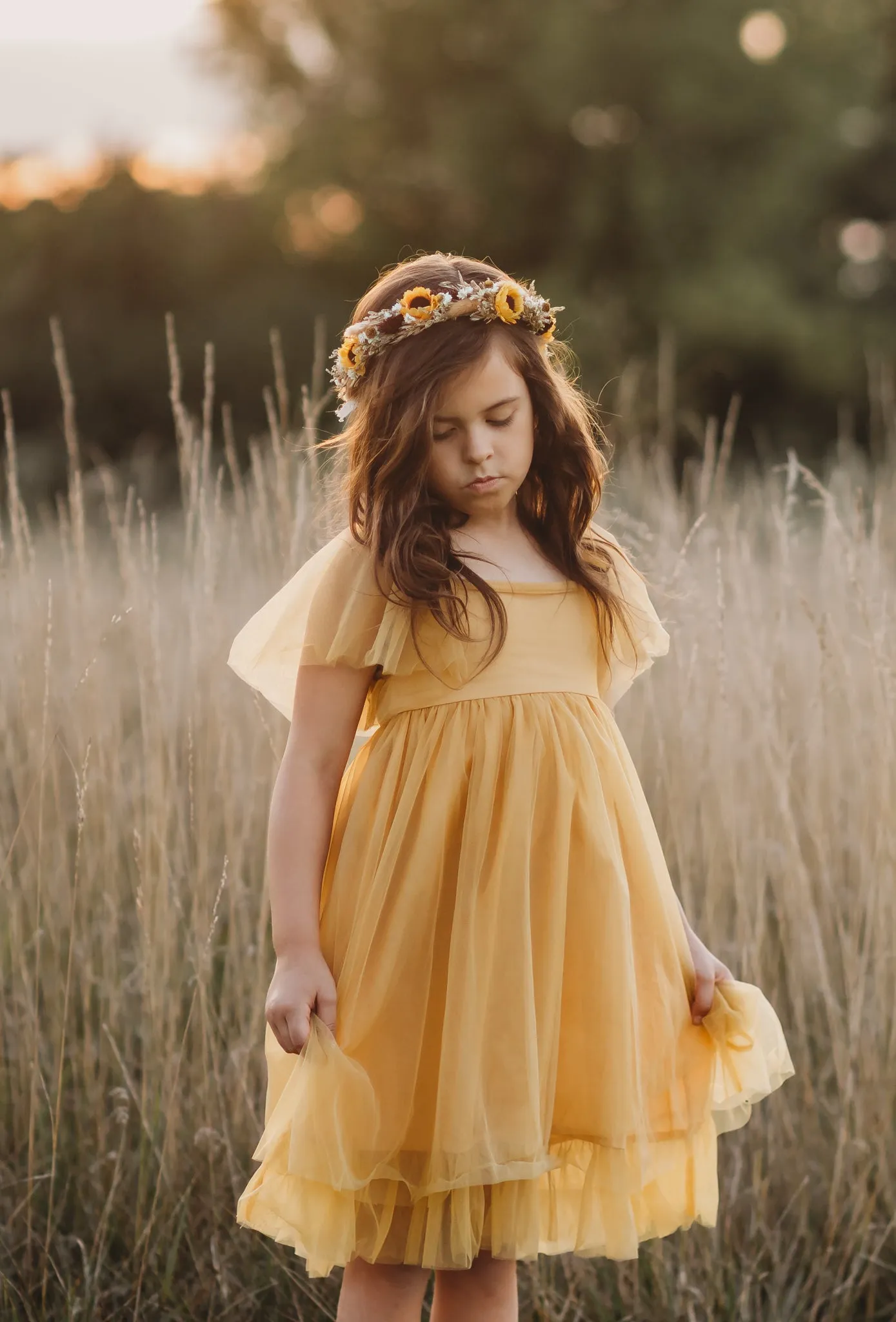 Fawn Dress (saffron tulle)