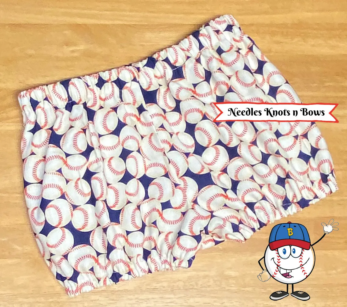 Girls Baseball Bloomers, Baby Toddler Diaper Cover
