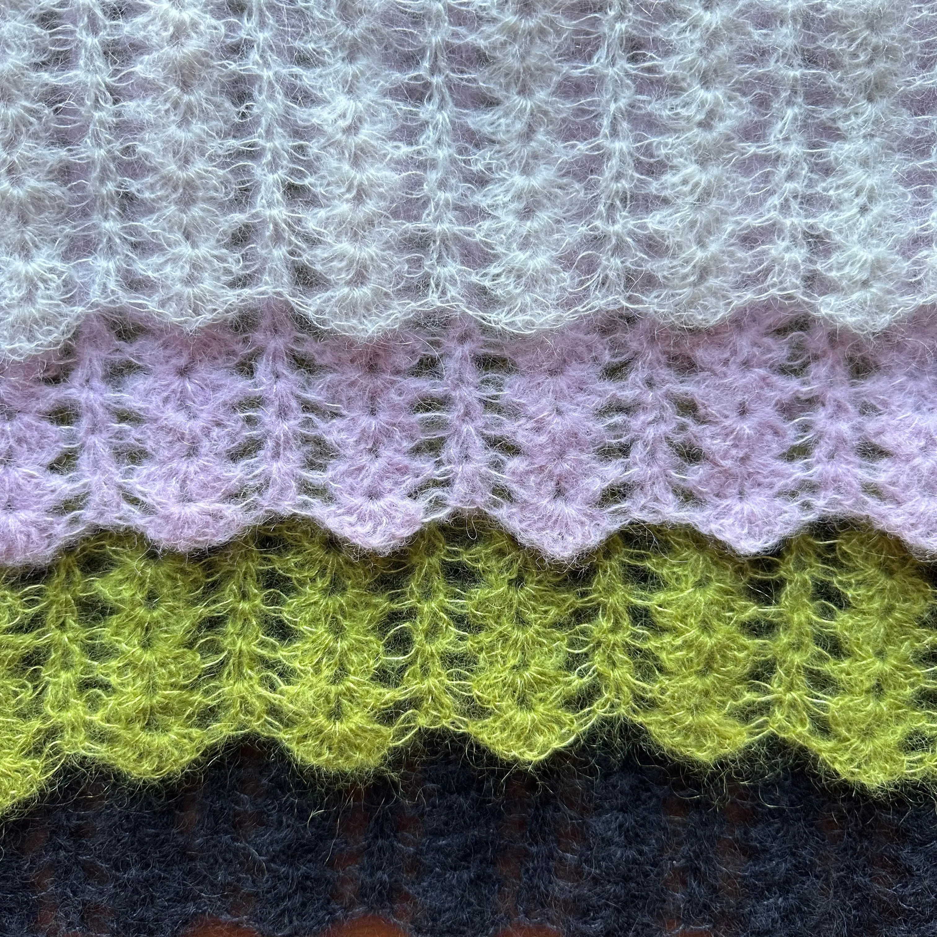 Handmade crochet mohair lace cami top in green