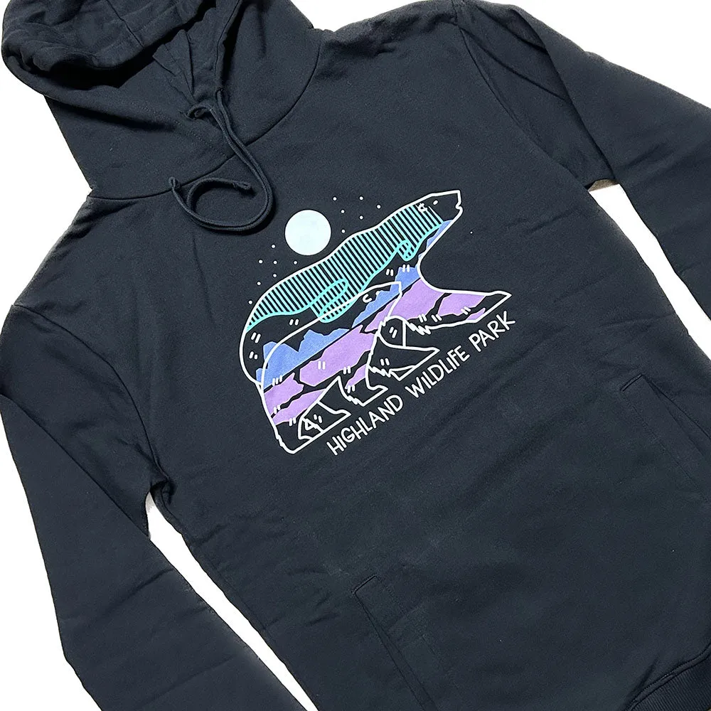 Highland Wildlife Park Polar Bear Hooded Sweatshirt - Black