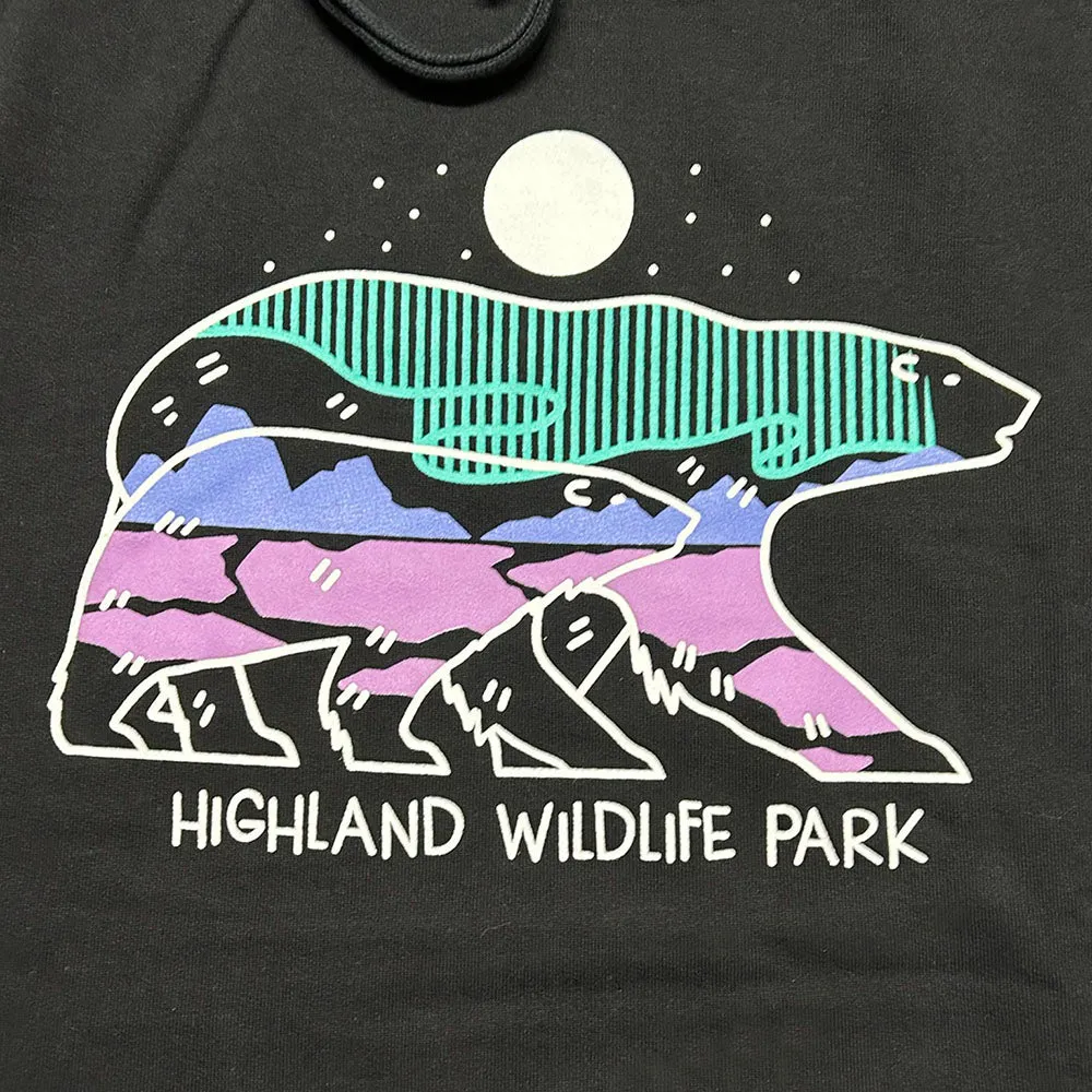 Highland Wildlife Park Polar Bear Hooded Sweatshirt - Black