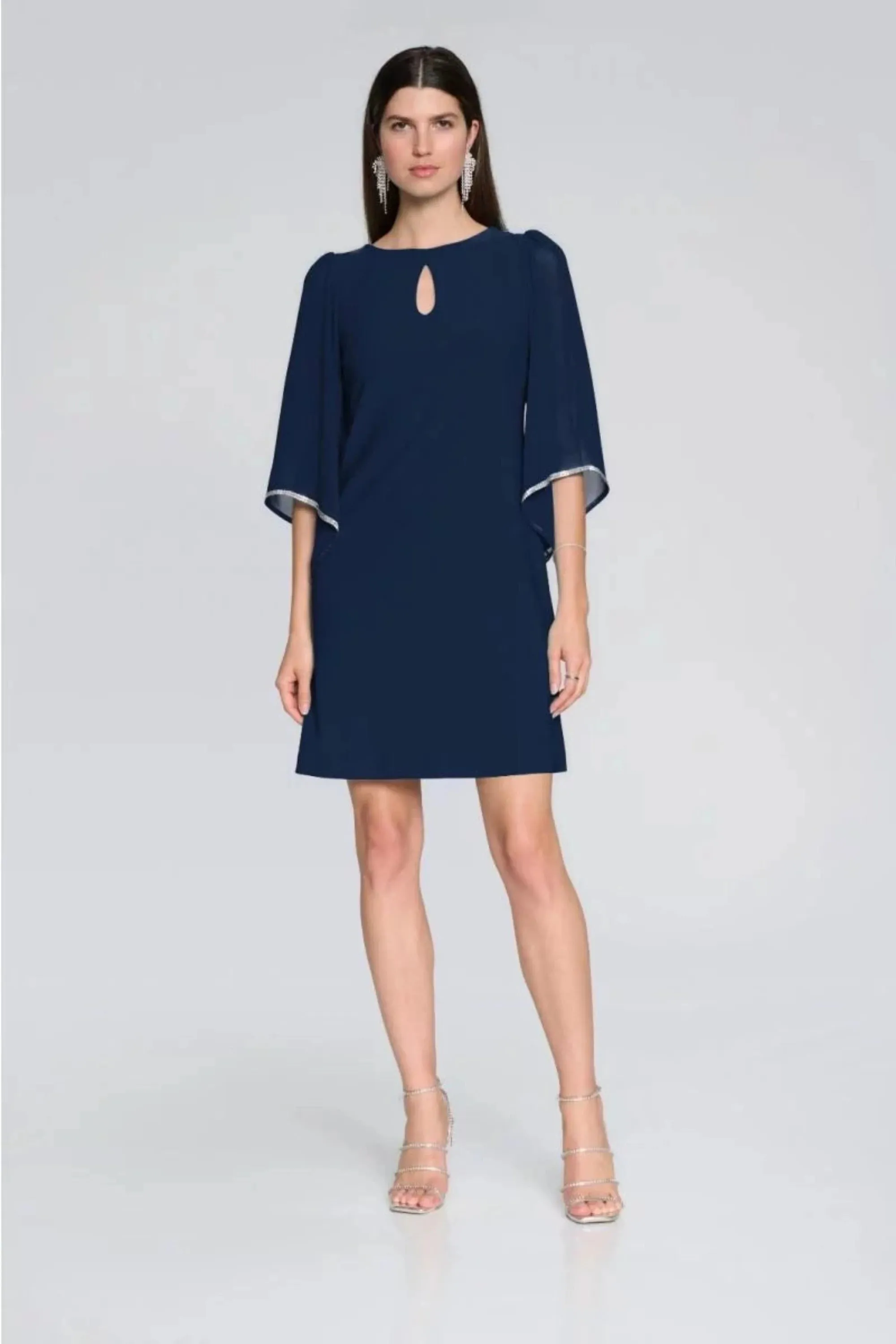 KEYHOLE NECK DRESS WITH BLING