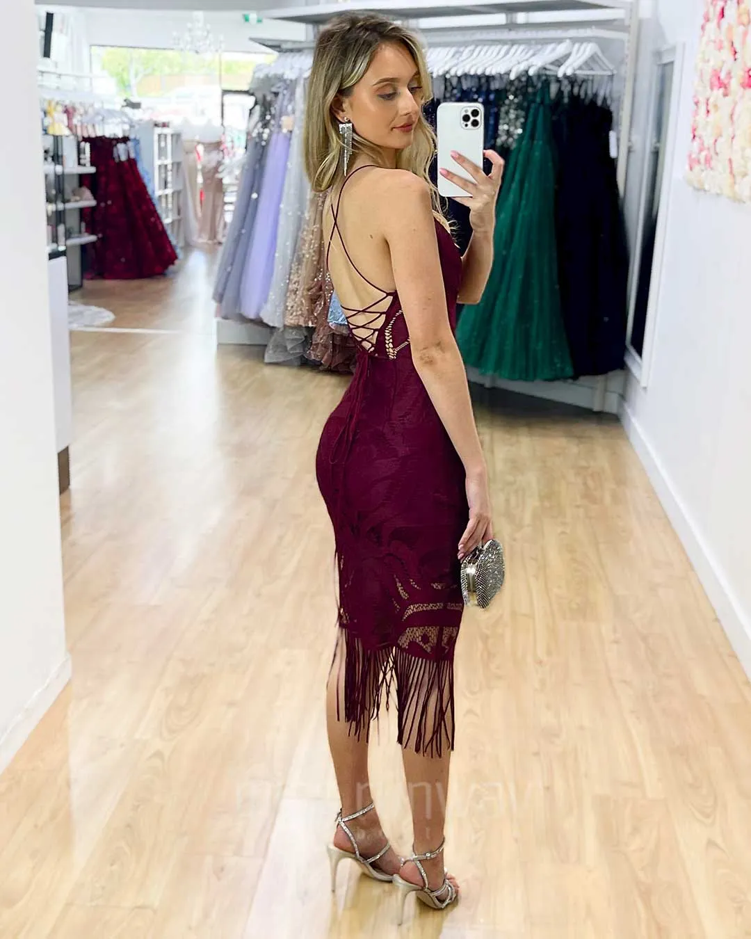Khaleesi Lace Midi Dress - Mulberry