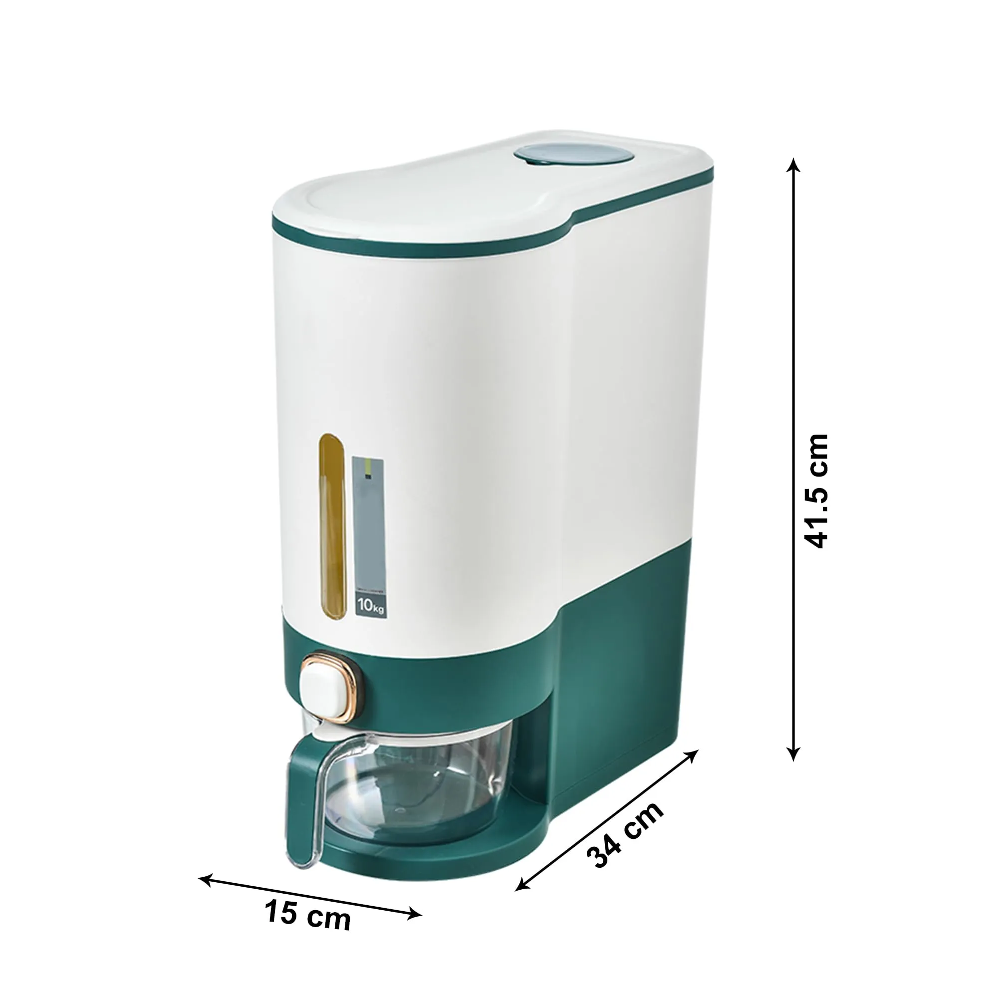Kuber Industries Pack of 6 Kitchen Storage Dispenser| Moisture Proof Dust Proof | Rice Cereal Dal Storage Dispenser Box| Transparent Metering Cylinder| Measurable Cup | 2021 | White