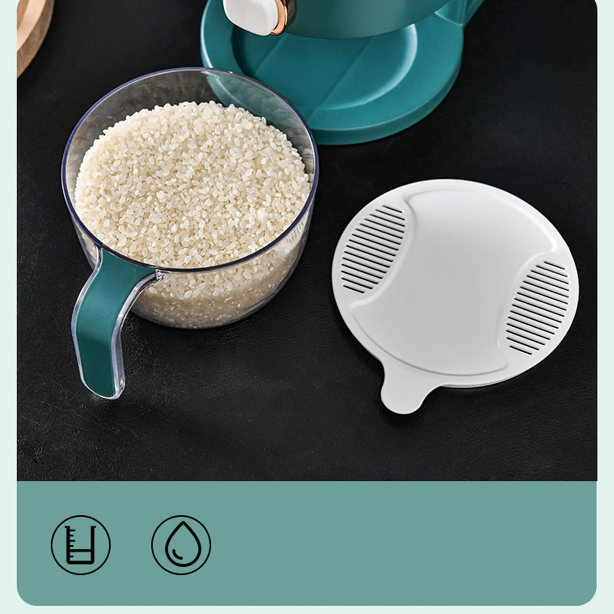 Kuber Industries Pack of 6 Kitchen Storage Dispenser| Moisture Proof Dust Proof | Rice Cereal Dal Storage Dispenser Box| Transparent Metering Cylinder| Measurable Cup | 2021 | White